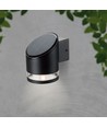 1W LED Wandleuchte - IP54, rund, schwarz, Solar