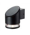 1W LED Wandleuchte - IP54, rund, schwarz, Solar