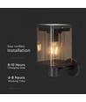 2,5W LED-Wandleuchte - IP54, schwarz, Sensor, Solar