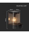 2,5W LED-Wandleuchte - IP54, schwarz, Sensor, Solar