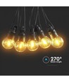 V-Tac Solar-Lichterkette mit 10 Stück 0,5W Lampen - 12 Meter, Fernbedienung, IP44, inkl. Lichtquelle