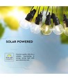 V-Tac Solar-Lichterkette mit 10 Stück 0,5W Lampen - 12 Meter, Fernbedienung, IP44, inkl. Lichtquelle