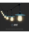 V-Tac Solar-Lichterkette mit 15 Stück 0,2W Lampen - 15 Meter, IP44, inkl. Leuchtmittel