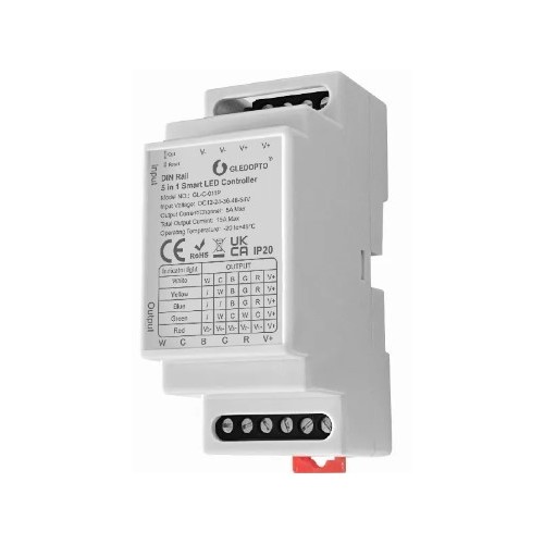 GledoptoPro 5in1 Controller für DIN-Schiene - Hue kompatibel, RGB+CCT