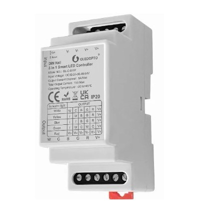 GledoptoPro 5in1 Controller für DIN-Schiene - Hue kompatibel, RGB+CCT