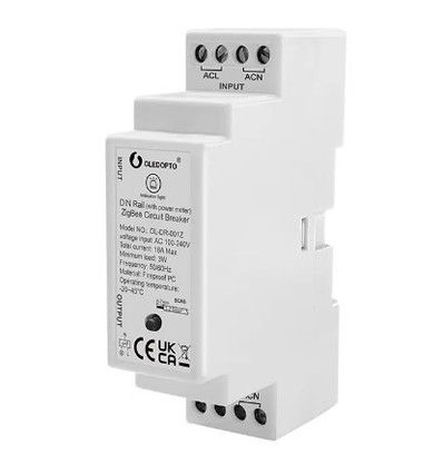 Gledopto ZigBee Relais - Hutschiene, Zigbee 3.0, 16A