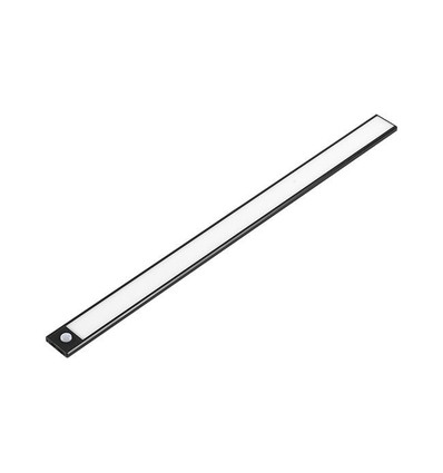 Batteriebetriebene Schrankbeleuchtung - 40 cm, Schwarz, PIR-Sensor, wiederaufladbar