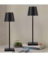 Wiederaufladbare LED-Tischlampe Innen/Außen - Schwarz, Touch-Dimmer, CCT, IP54 für den Außenbereich