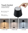 Wiederaufladbare LED-Tischlampe Innen/Außen - Schwarz, Touch-Dimmer, CCT, IP54 für den Außenbereich