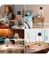 Wiederaufladbare LED-Tischlampe Innen/Außen - Schwarz, Touch-Dimmer, CCT, IP54 für den Außenbereich