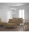 92W dimmbarer Kronleuchter mit 3 Ringen - Ø60cm, warmweiß, weiches Licht