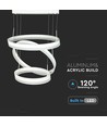 92W dimmbarer Kronleuchter mit 3 Ringen - Ø60cm, warmweiß, weiches Licht