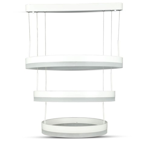 92W dimmbarer Kronleuchter mit 3 Ringen - Ø60cm, warmweiß, weiches Licht