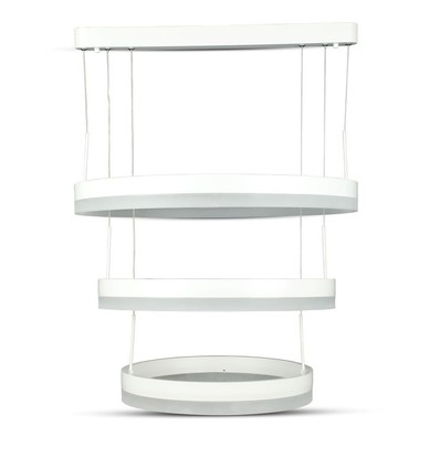 92W dimmbarer Kronleuchter mit 3 Ringen - Ø60cm, warmweiß, weiches Licht
