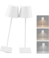 Wiederaufladbare LED-Tischlampe Innen/Außen - Weiß, Touch-dimmbar, CCT, IP54 für den Außenbereich