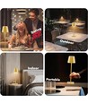 Wiederaufladbare LED-Tischlampe Innen/Außen - Curry / Gold, Touch-Dimmer, CCT, IP54 für den Außenbereich