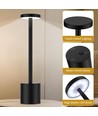 Wiederaufladbare LED-Tischlampe - Schwarz, Touch-dimmbar, CCT, IP20