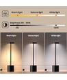 Wiederaufladbare LED-Tischlampe - Schwarz, Touch-dimmbar, CCT, IP20