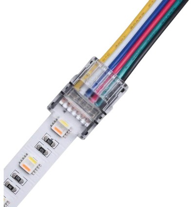 LED-Streifen Verbinder für lose Kabel - 12mm, RGB+CCT, IP20, 5V-24V