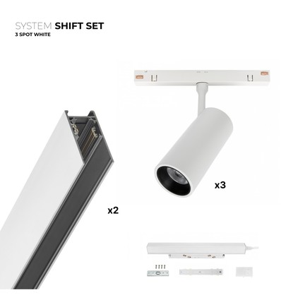 3x SHIFT Strahler-Set - 2 Meter komplett + Strahler, Weiß