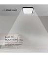 24W LED-Deckenleuchte - 29,5 x 29,5 cm, schwarzer Rand