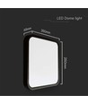 18W LED Deckenleuchte - 25 x 25 cm, schwarzer Rand