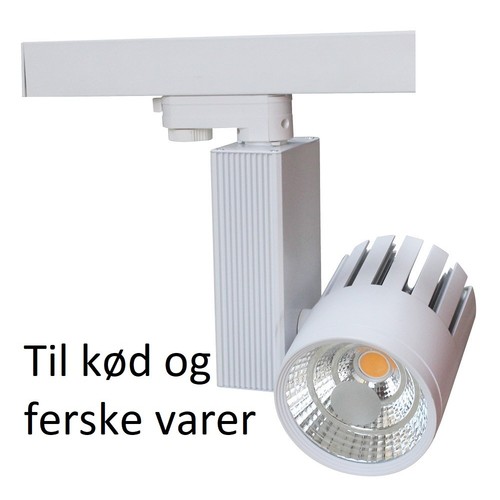 30W 3-Phasen Schienenstrahler - 2700lm, Für Fleisch