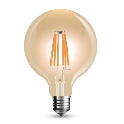 E27 8W dimmbare LED Globe-Lampe - Ø12,5 cm, Kohlefaden, extra warmweiß