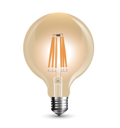 E27 8W dimmbare LED Globe-Lampe - Ø12,5 cm, Kohlefaden, extra warmweiß