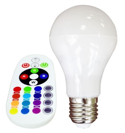 E27 6W LED-Lampe - Mit RF-Fernbedienung, RGB