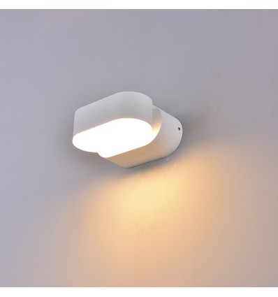 6W LED Wandleuchte Weiß - IP65 Außenbereich, Oval, 350 Grad drehbar, inkl. Leuchtmittel