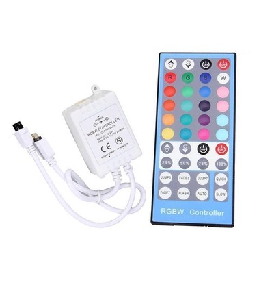 RGB+WW Controller mit Fernbedienung - Nur passend für RGB+WW Streifen, Infrarot, 12V (96W), 24V (192W)