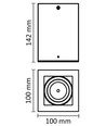 GU10 Deckenleuchte - IP20, quadratisch, schwarz, ohne Leuchtmittel