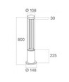 V-Tac 10W LED Gartenlampe - Weiß, 80 cm, IP65, 230V