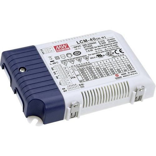 Meanwell 40W / 350-1050mA dimmbarer LCM-40DA LED Driver - DALI Interface + Push Dim, passend für unsere 29W LED Panele