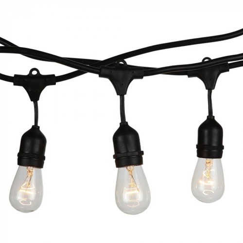 V-Tac Lichterkette für 15 Stück E27 Lampen - 15 Meter, IP54, 230V, ohne Leuchtmittel