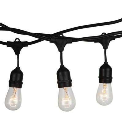 V-Tac Lichterkette für 15 Stück E27 Lampen - 15 Meter, IP54, 230V, ohne Leuchtmittel