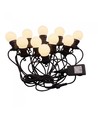 5m LED-Lichterkette mit 10 Leuchtmitteln - Warmweiß, IP44, 230V, 0,5W Lampen