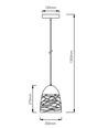 V-Tac Pendelleuchte - Matt Grau, Metall, E27