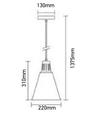 V-Tac moderne Pendelleuchte - Chrom + weiß sandgestrahlt, Ø22 cm, E27