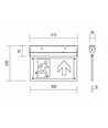 V-Tac LED-Notausgangsschild zur Wand- oder Deckenmontage - 2W, Samsung LED-Chip, 140 Lumen