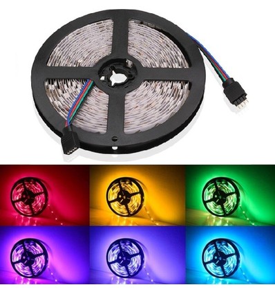 5m 4,8W/m RGB LED-Streifen - 12V DC, IP20, 30 LEDs pro Meter
