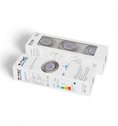 3er-Pack 5W Einbaustrahler - Stahlfront, komplett mit GU10-Fassung und LED-Spot