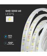 5m 9W/m spritzwassergeschützter LED-Streifen - 24V DC, IP65, 60 LEDs pro Meter