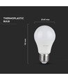 E27 8,5W LED-Lampe - A60, 200 Grad