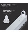60cm T8 LED-Lichtleiste - Für 1x 60cm LED-Röhre, IP20 Innenbereich