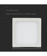 12W LED Deckenleuchte - 14 x 14cm, Höhe: 2,4cm, weißer Rand