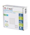 12W LED Deckenleuchte - 14 x 14cm, Höhe: 2,4cm, weißer Rand