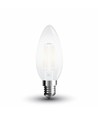 E14 4W LED-Kerzenlampe - Filament, mattiertes Glas
