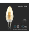 E14 4W LED-Kerzenlampe - Filament, Rauchglas, extra warm